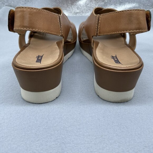 Womens Earth Origins Sandals Sand Brown Soft Leather Sunflower Woven Panel Sz 9 - Picture 12 of 15